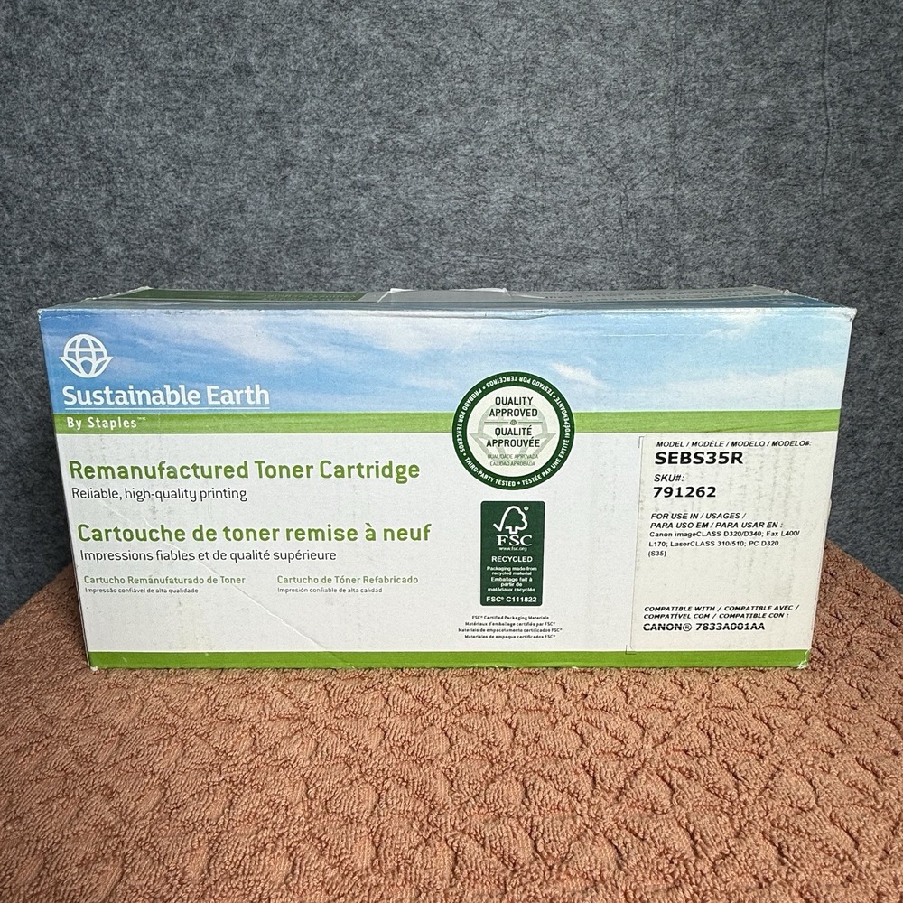 Sustainable Earth Toner Cartridge OS SEBS35R Remanufactured Black Solid